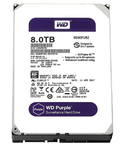 WD WD80PURZ 8 TB 5400 RPM 128 MB SATA 3 HDD