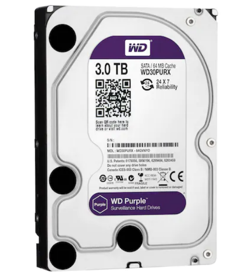 Western Digital 3.5" 3 TB Purple WD30PURX SATA 3.0 5400 RPM Hard Disk