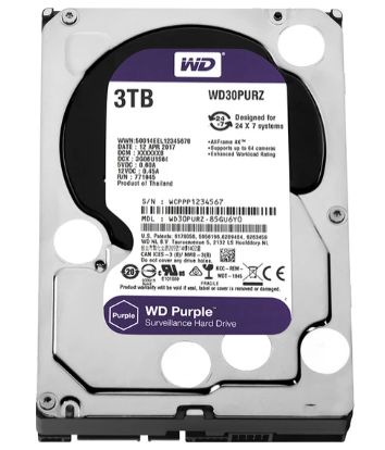 Western Digital 3.5" 3 TB Purple WD30PURZ SATA 3.0 5400 RPM Hard Disk
