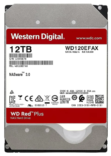 Western Digital WD120EFAX 3.5" 12 TB WD Red NAS SATA3 HDD