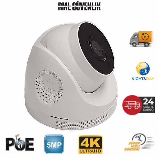 5MP 1520P 4K 3 Atom Led POE IP Dome Güvenlik Kamerası RML-1933 görünüm