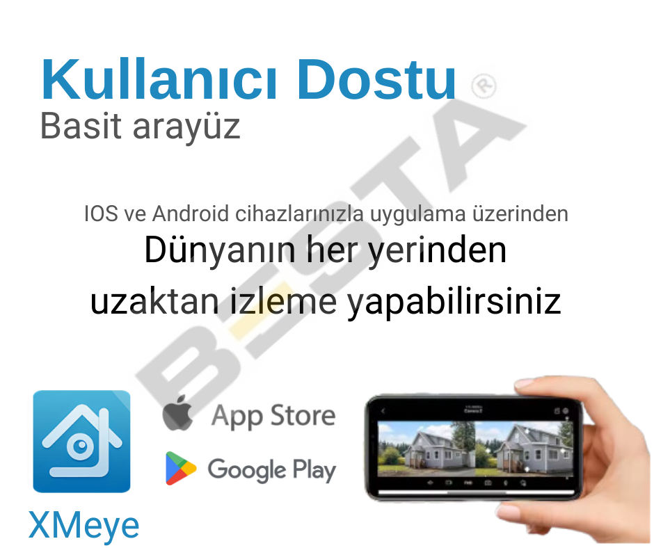 ARNA 5 MP LENS 2MP 1080P FULL HD İÇ MEKAN DOME GÜVENLİK KAMERA SETİ 1 TB HDD DAHİL - ST241K görünüm