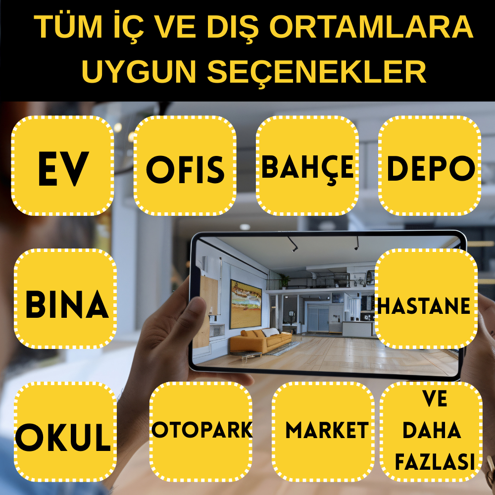 ARNA 8 KAMERALI 5 MP 8 WARM LED GECE RENKLİ SU GEÇİRMEZ AHD GÜVENLİK SETİ 1 TB HDD DAHİL- ST-100588W görünüm