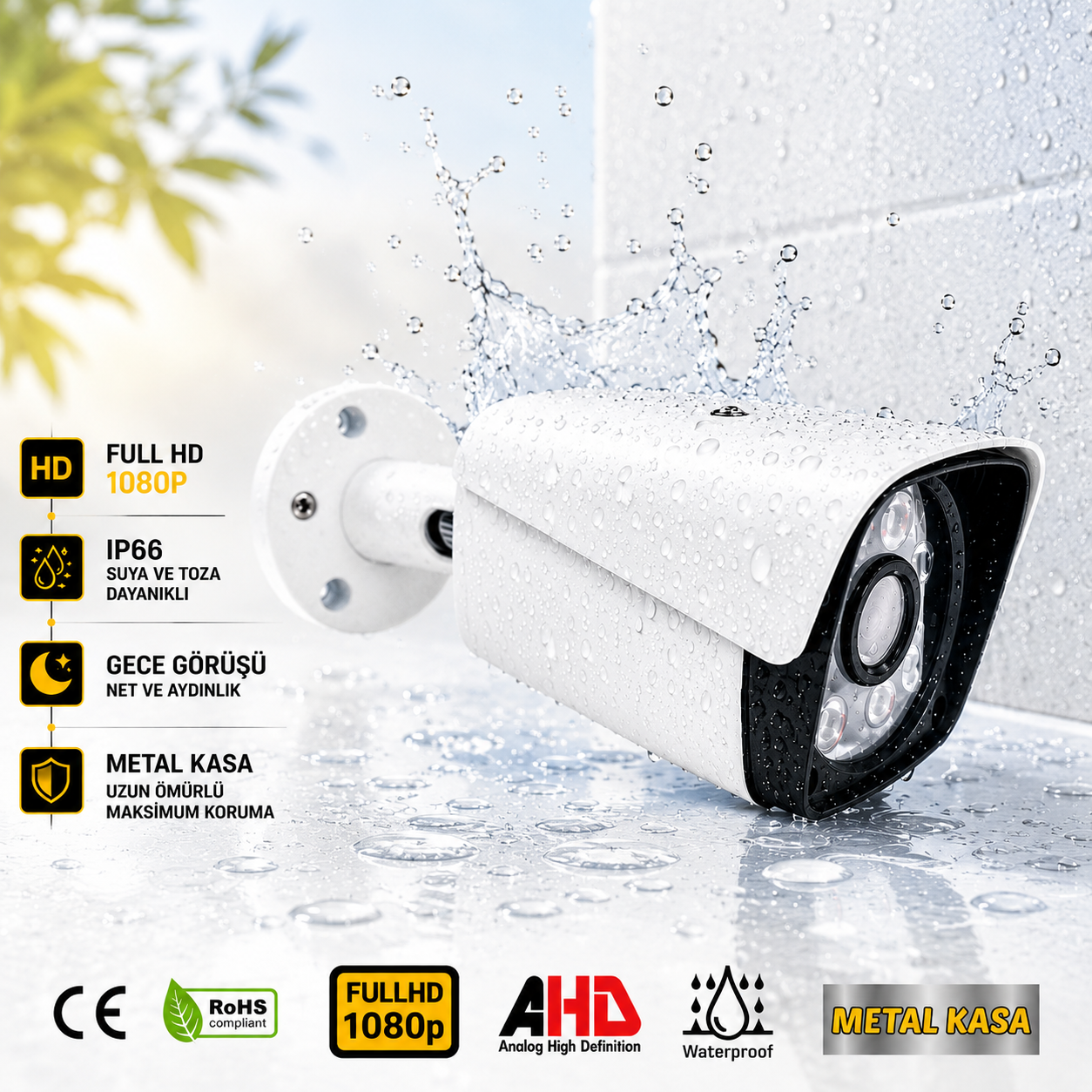ARNA 8'Lİ BULLET KAMERA SETİ METAL KASA H.265+ YÜZ TANIMA ÖZELLİKLİ 500 GB HDD DAHİL- MS28500 görünüm