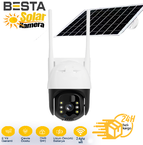 BESTA 3 MP WİFİ SOLAR KABLOSUZ GÜVENLİK KAMERASI BS-2090