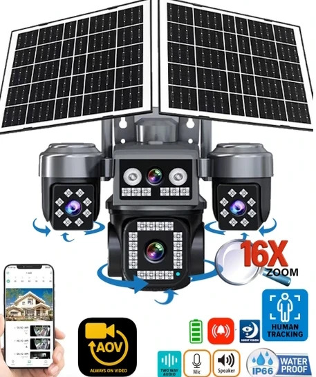 BESTA 4G ÇİFT SOLAR AOV E-SİM ÖZELLİKLİ 4 KAMERALI KABLOSUZ GÜVENLİK KAMERASI BS-204GS
