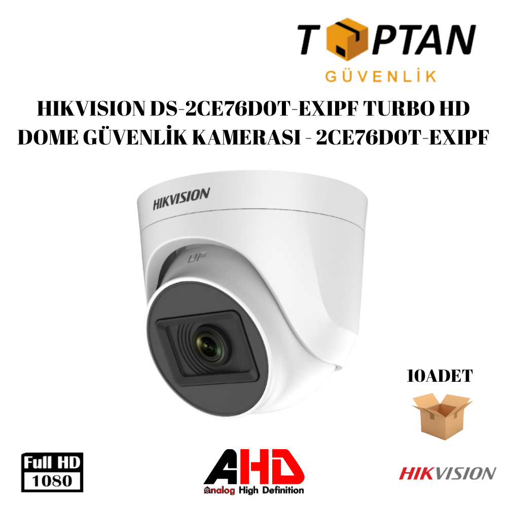 HIKVISION DS-2CE76D0T-EXIPF TURBO HD DOME HAIKON GÜVENLİK KAMERASI EKONOMİK 10'LU KOLİ