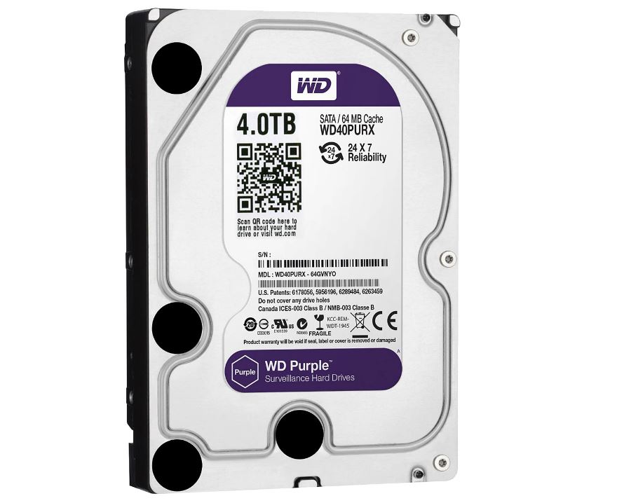 WD WD40PURX 3.5" 4TB 5400RPM 64MB Sata 7/24 Harddisk görünüm
