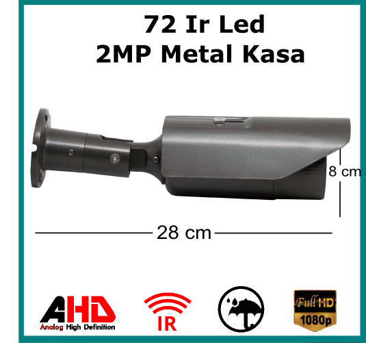 Full Hd 2Mp Arna 8142 Metal Kasa Güvenlik Kamerası görünüm