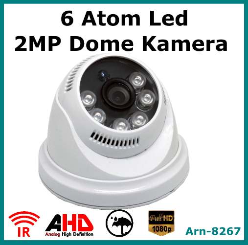 6 Atom Led 2 Mp Full Hd Dome Kamera Arn8267