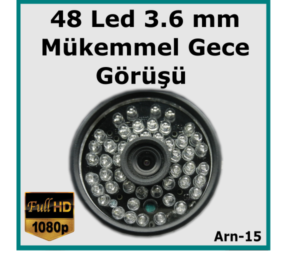 48 Led 3.6 mm Full Hd 2 Mp Güvenlik Kamerası Arn-15 detay