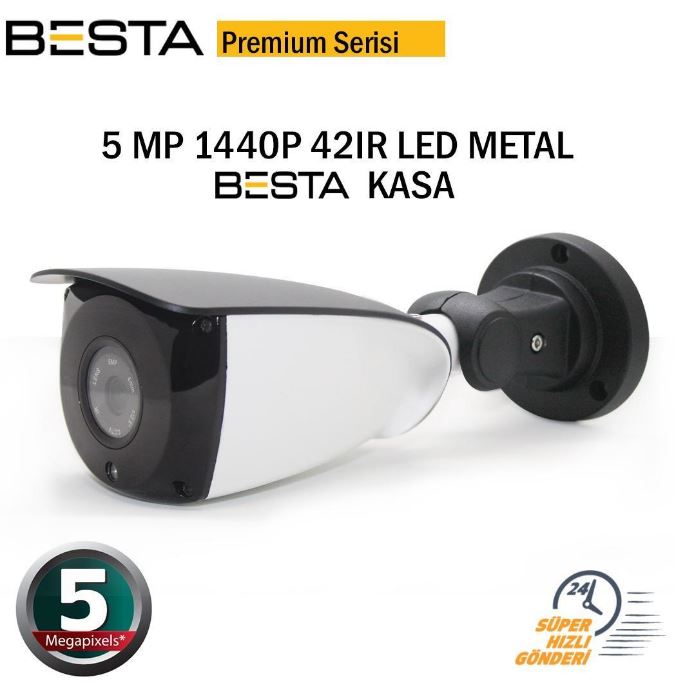 BESTA PREMIUM 5 MP 1440P 42 LED METAL KASA AHD GÜVENLİK KAMERASI BT-2209