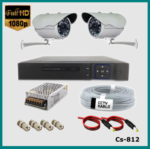 2 Kameralı Güvenlik Kamerası Sistemi AHD 1080P ( Cs 812 ) Harddisksiz detay