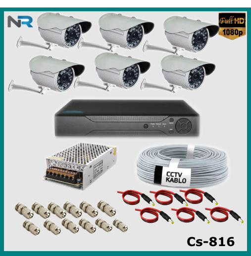 6 Kameralı Güvenlik Kamerası Sistemi AHD 1080P ( Cs 816 ) Harddisksiz detay