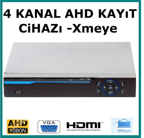 4 Kanal Ahd 1080 2MP Kamera Kayıt Cihazı Hybrid Xmeye