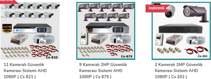 Güvenlik kamerası sistemleri fiyatları