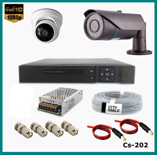 2 Kameralı 2MP Güvenlik Kamerası Sistemi AHD 1080P ( Cs 202 ) Harddisksiz