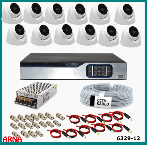 12 Kameralı İç Mekan Güvenlik Seti Ahd 2Mp (Harddisksiz)