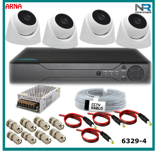4 Kameralı İç Mekan Güvenlik Seti Ahd 2Mp (Harddisksiz)