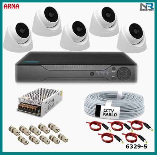 5 Kameralı İç Mekan Güvenlik Seti Ahd 2Mp (Harddisksiz)