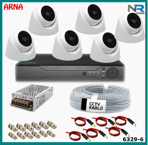 6 Kameralı İç Mekan Güvenlik Seti Ahd 2Mp (Harddisksiz)