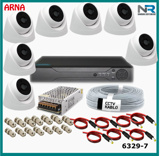 7 Kameralı İç Mekan Güvenlik Seti Ahd 2Mp (Harddisksiz)