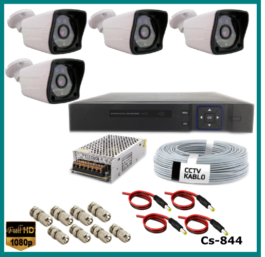 4 Kameralı Güvenlik Kamerası Sistemi AHD 1080P ( Cs 844 ) Harddisksiz