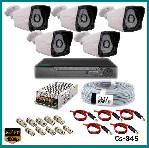 5 Kameralı Güvenlik Kamerası Sistemi AHD 1080P ( Cs 845 ) Harddisksiz