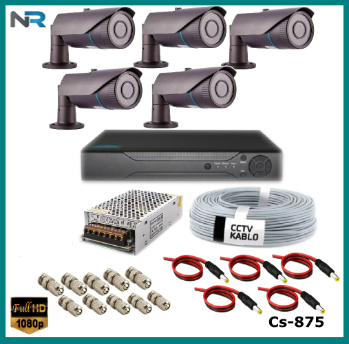 5 Kameralı 2MP Güvenlik Kamerası Sistemi AHD 1080P ( Cs 875 ) Harddisksiz