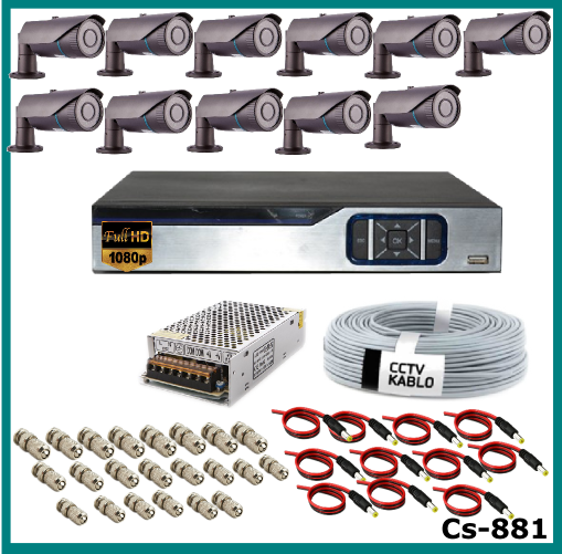 4 Kameralı Güvenlik Kamerası Sistemi AHD 1080P ( Cs 814 ) Harddisksiz