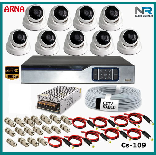 7 Kameralı Güvenlik Kamerası Sistemi AHD 1080P ( Cs 817 ) Harddisksiz