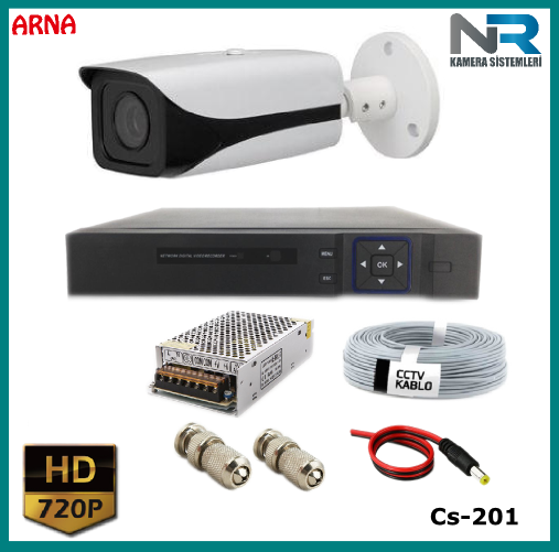 1 Kameralı Güvenlik Kamerası Sistemi AHD 1080P ( Cs 201) Harddisksiz