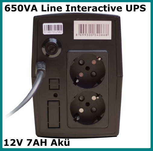 650VA Line Interactive UPS Necron FR Serisi görünüm