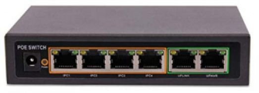 Poe Switch 4 +2 Port 2 Uplink 10/100 Mbps 250M