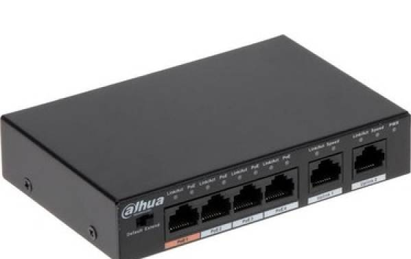 Dahua PFS3006-4ET-60 4 PoE Port 6 Port 10/100Mbps Yönetilmeyen Masaüstü Switch