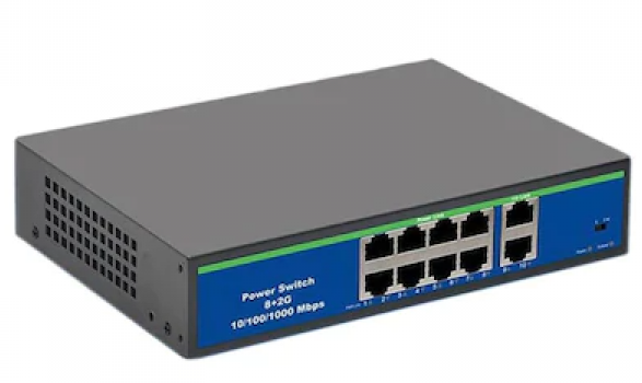 8+2 Port PoE Switch Gigabit 10/100/1000 2 Port Uplink Gigabit